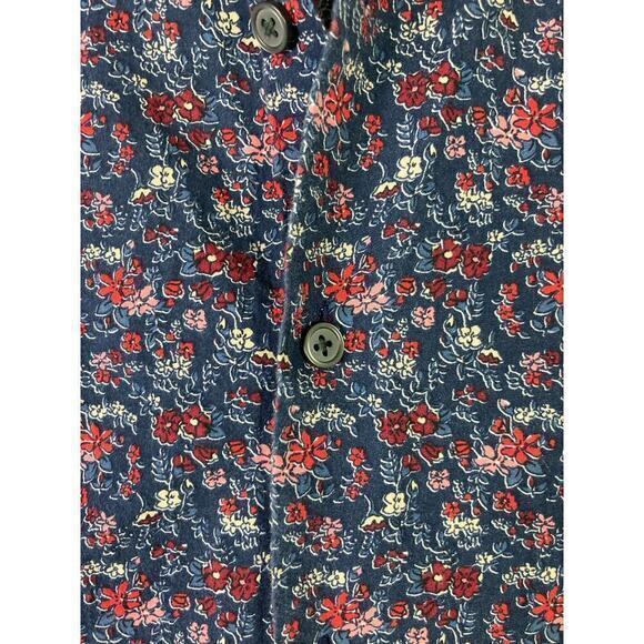 Express Men's Extra Slim Fit Floral Blue Long Sleeve Button-Up‎ Shirt S - Picture 6 of 10